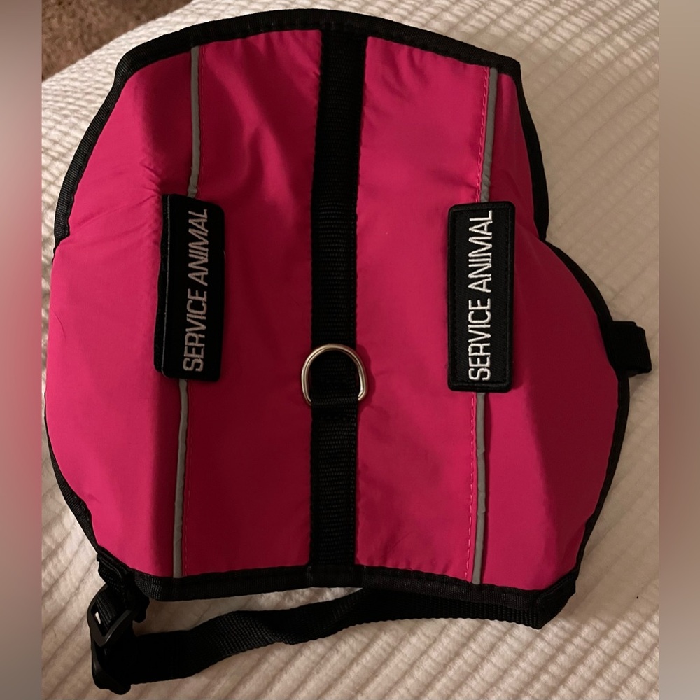 Hot Pink Service Animal Vest with Black Trim